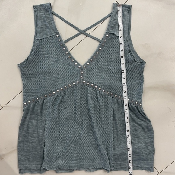 Pol Waffle Knit Sleeveless V-Neck Blouse. Sz L - Picture 8 of 13